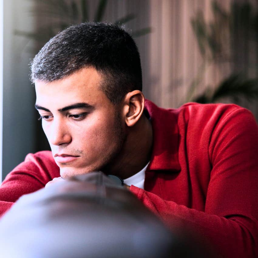 sad man with needy parents blaming himself for everything