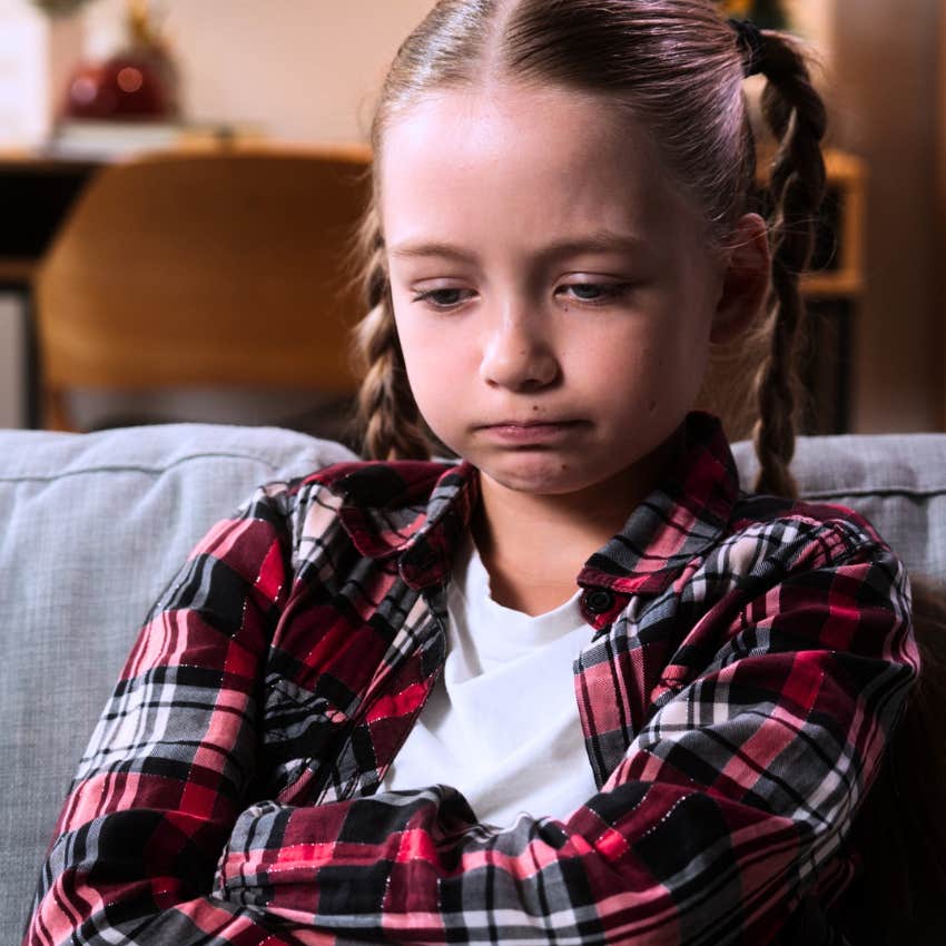 disappointed little girl making mistakes