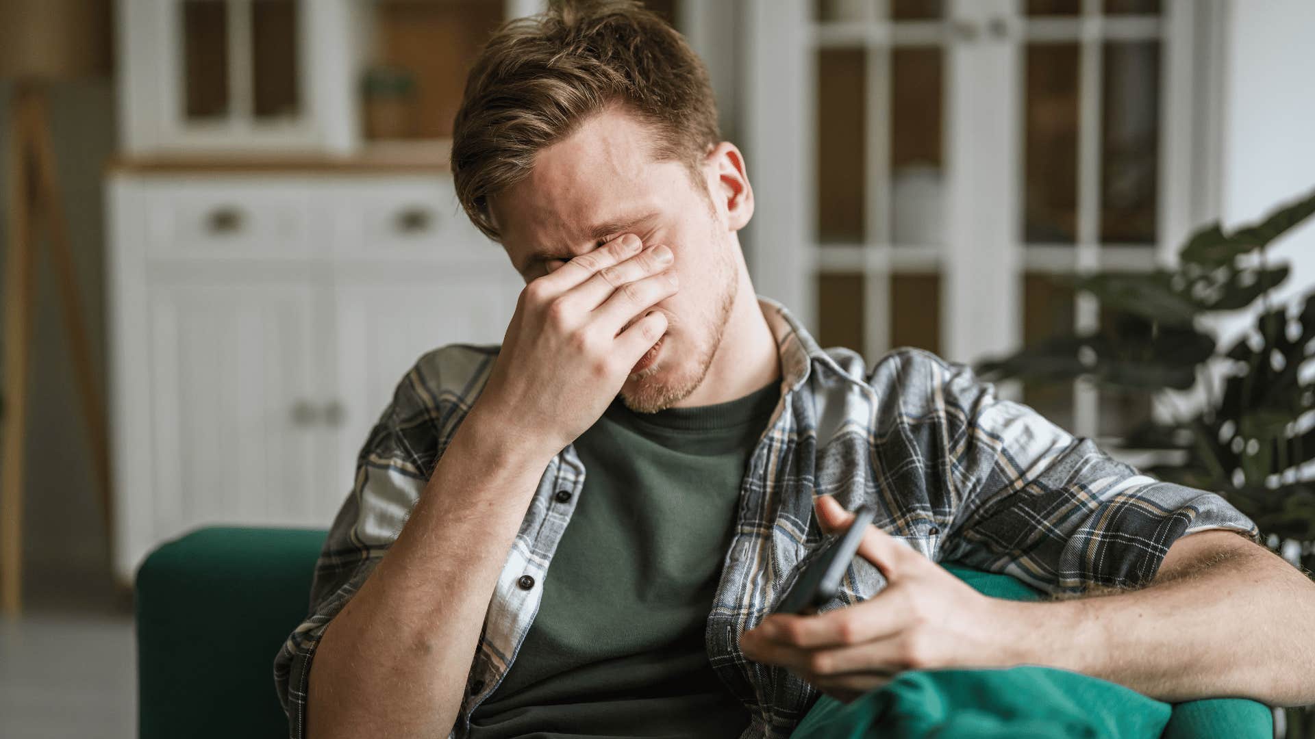 man annoyed as he plans for the worst
