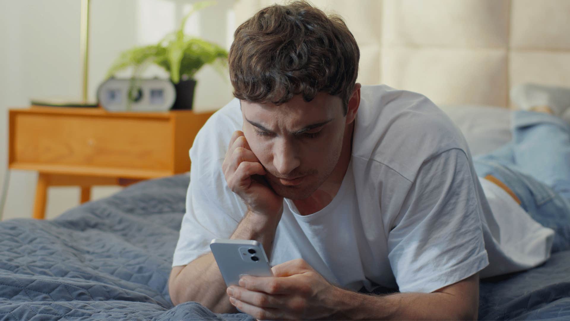 man checking his bank balance