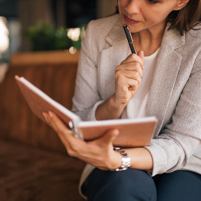 woman who grew up going to the mall making plans in her calendar