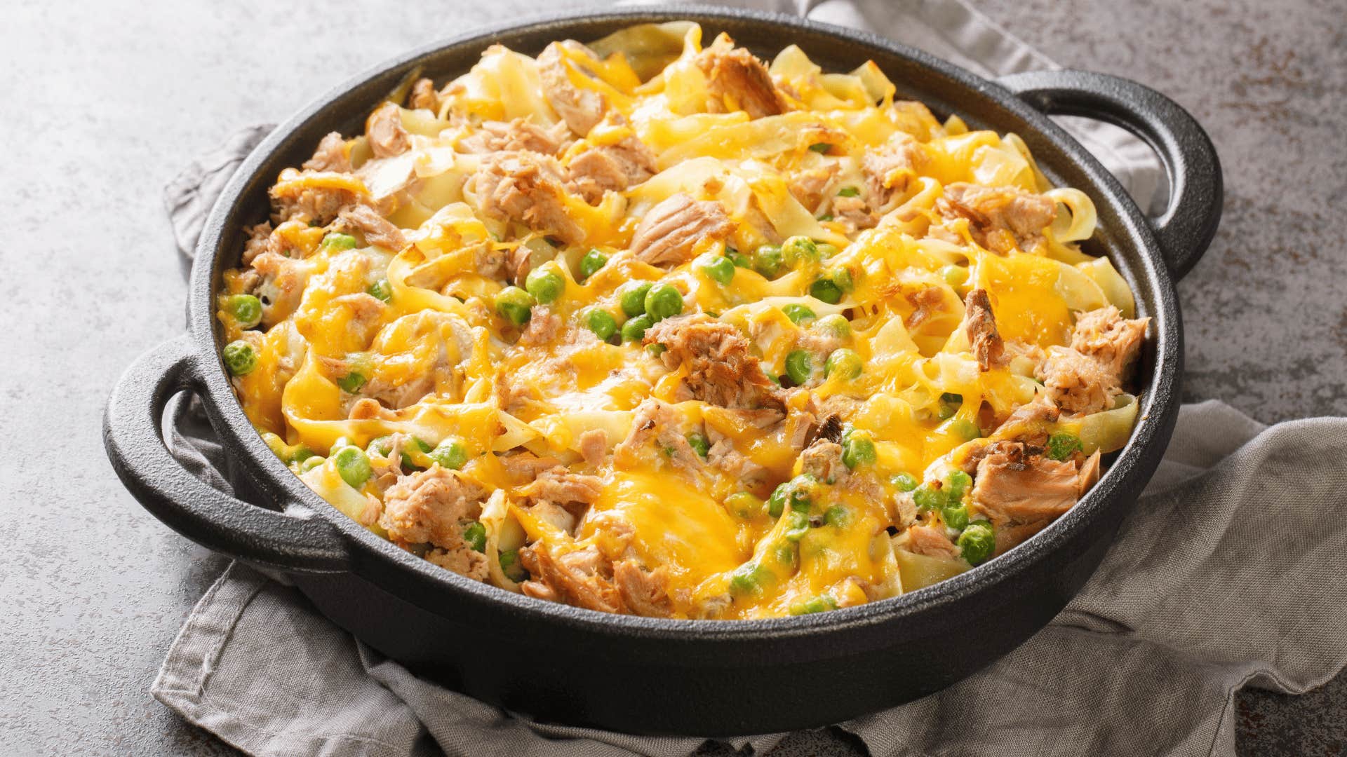 tuna casserole in cast iron