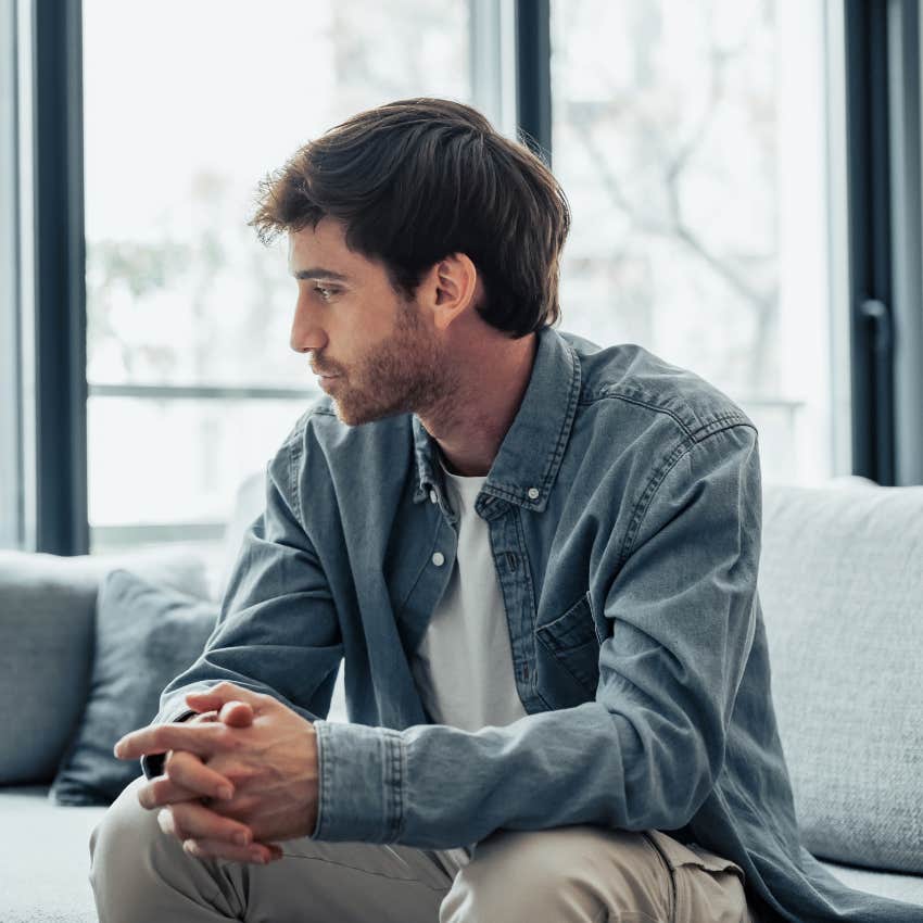 man who is losing mental emotional strength saying leave me alone