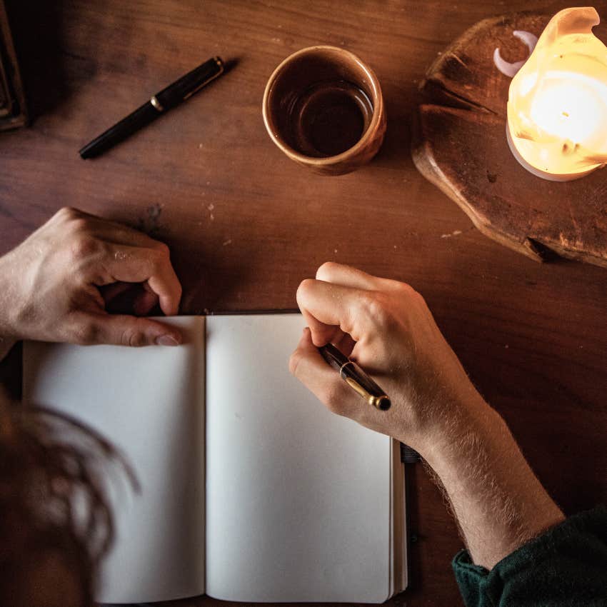 person making a to-do list from their random ideas
