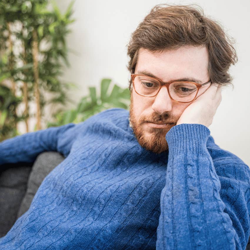 man making emotional mistake by believing his thoughts