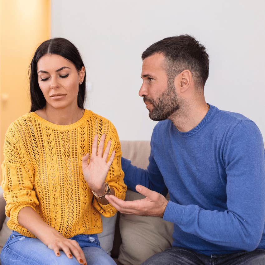 man with low emotional intelligence asking woman a rude question