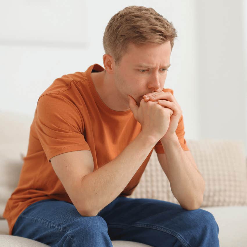 man with weak emotional intelligence judging his own emotions