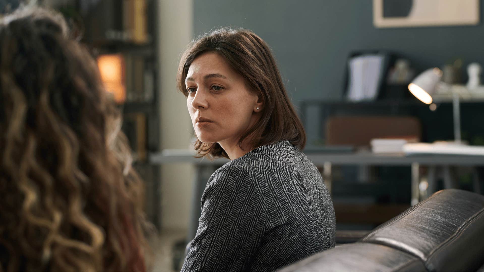 woman in conversation noticing friend's change in tone