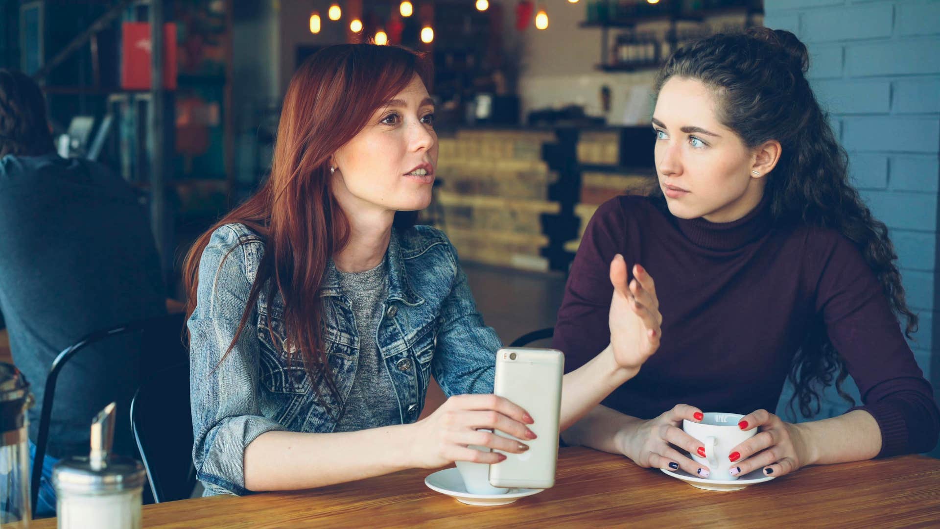 mentally emotionally manipulative woman telling friend shes overthinking