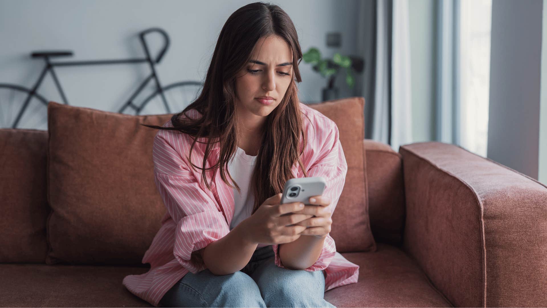 woman texting seeing problems where there are none