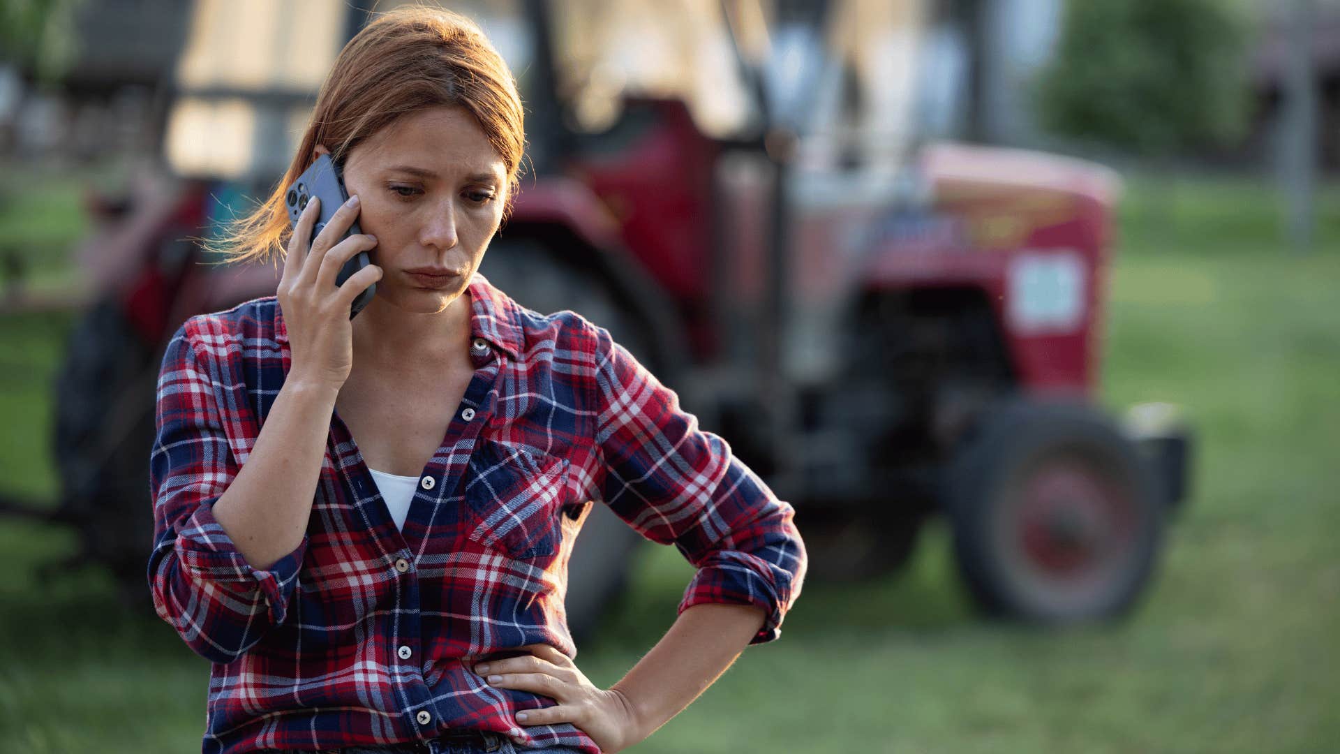 woman on the phone over-explaining herself