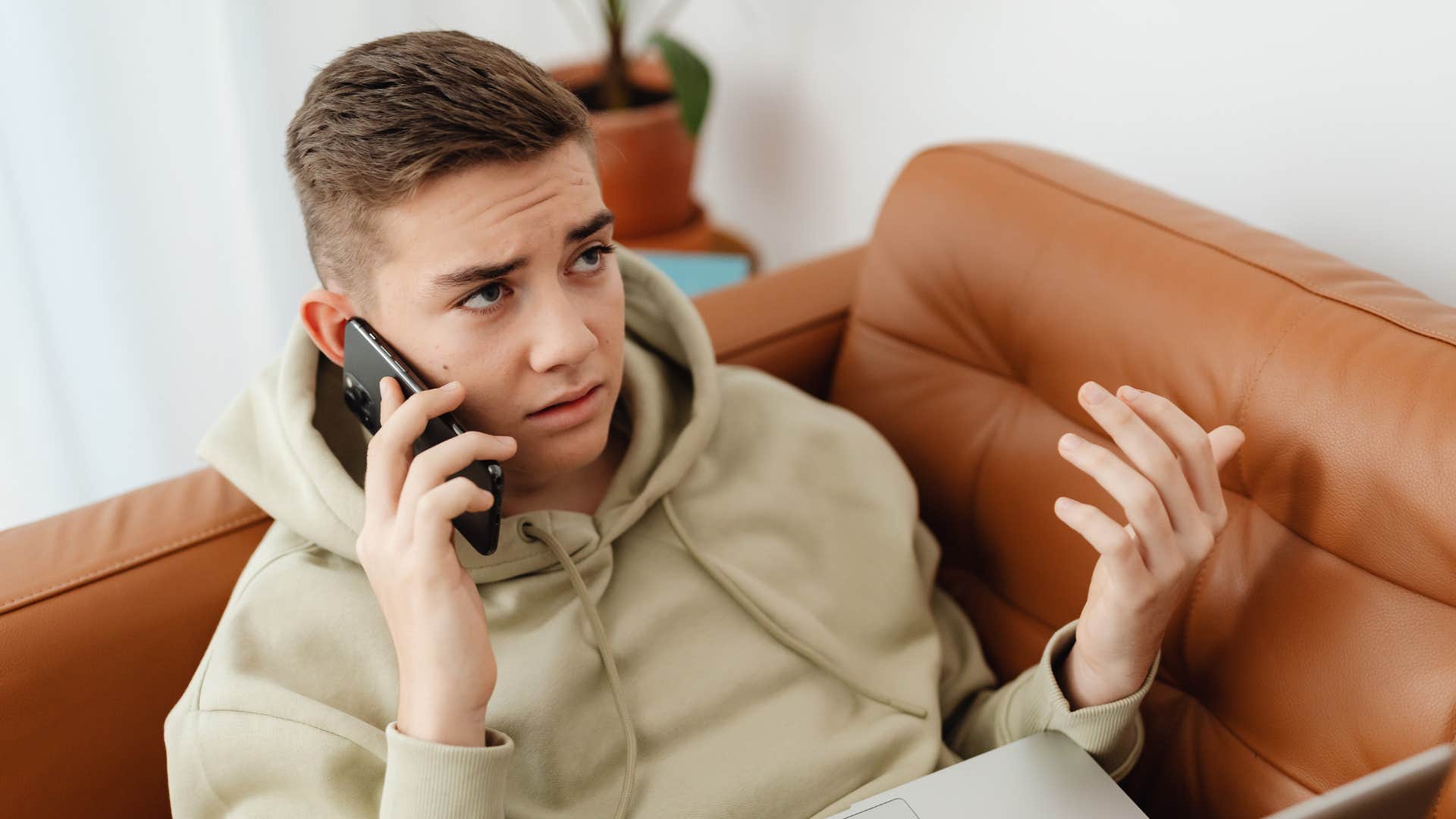 mentally emotionally exhausting young man saying this isnt fair on the phone