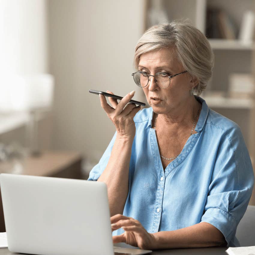 older woman accepting she can't change aging 