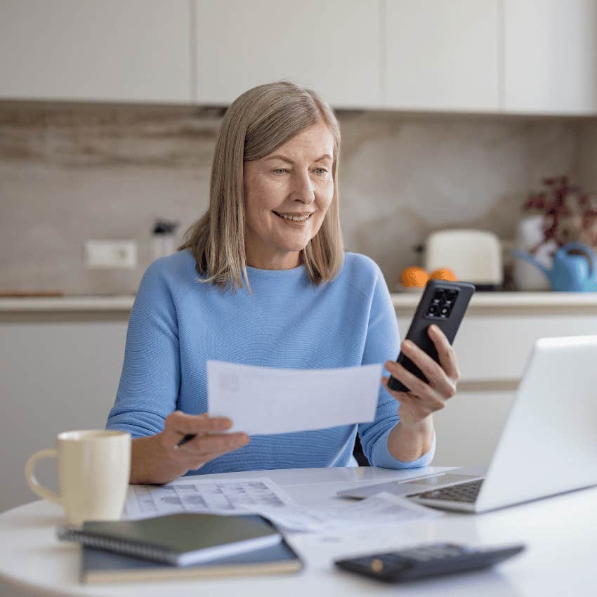 older woman planning her retirement