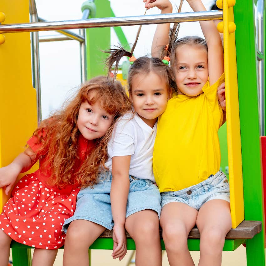 three childhood friends part of a trio one little girl feeling like the weird kid
