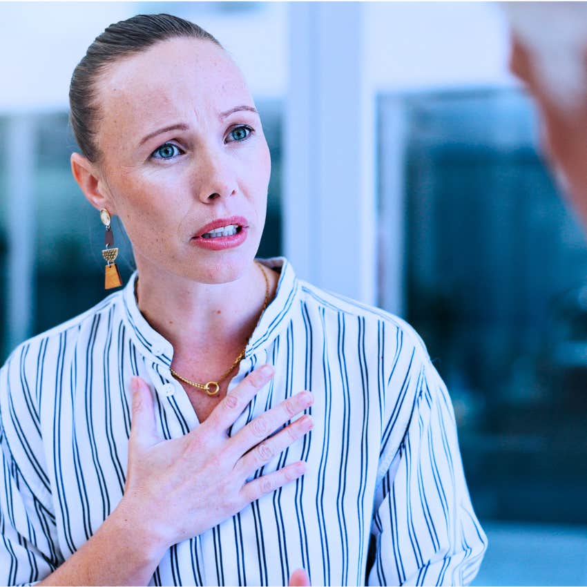 Woman taking personal accountability in an office.