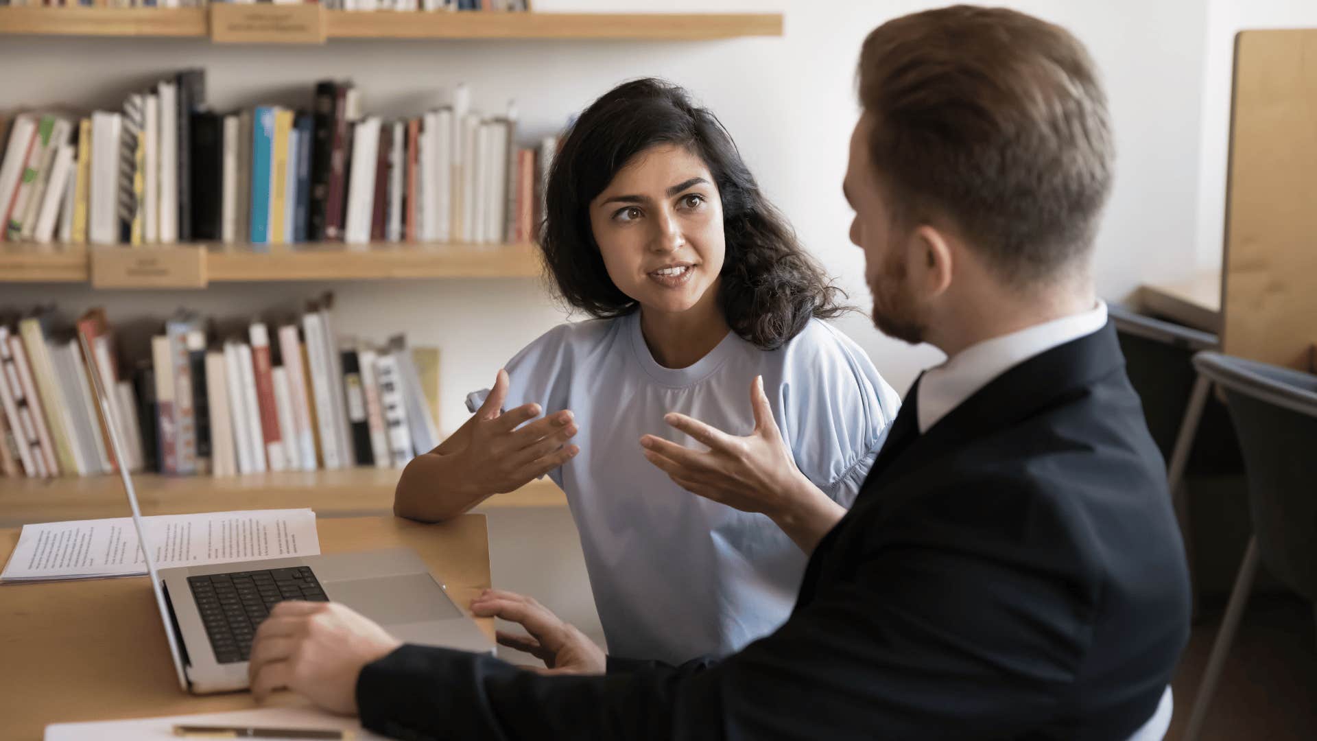 mentally emotionally genius woman telling man i could be wrong