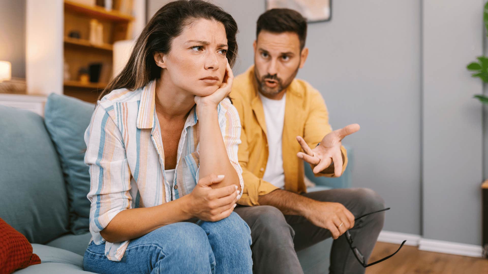 mentally emotionally manipulative man telling woman go ahead see i care
