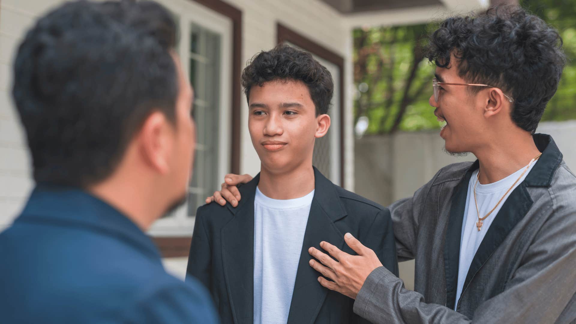 young man in black jacket looking awkward as he says i don't know what to say