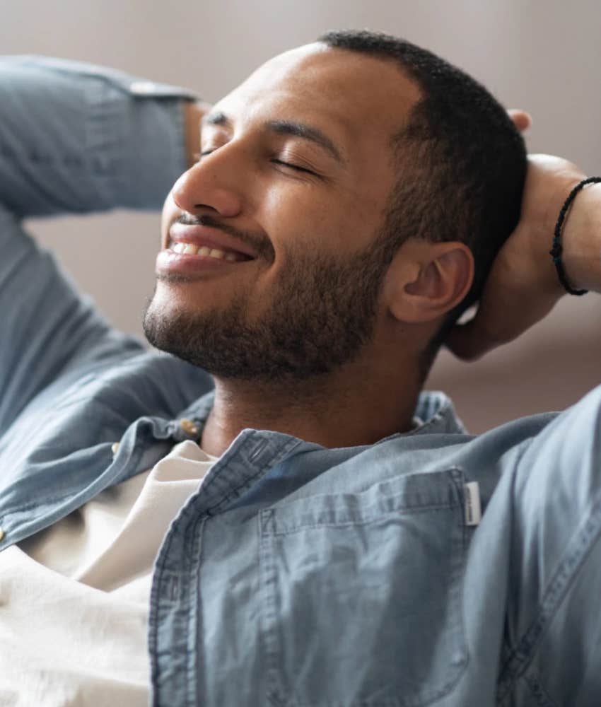 Highly evolved man enjoying time alone to recharge and be contemplative
