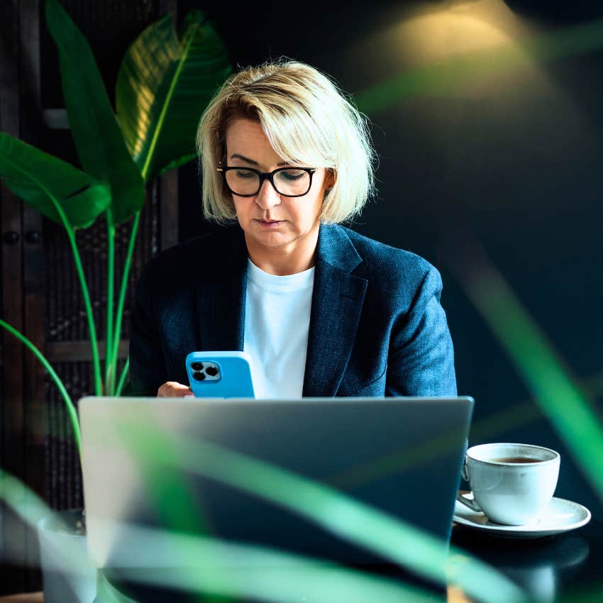 Older woman having a steady, secure 9-to-5 job.