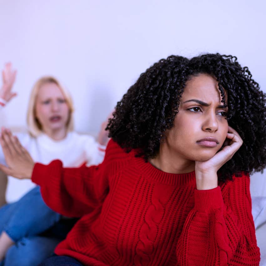 toxic woman yelling at friend I have to do what's best for me