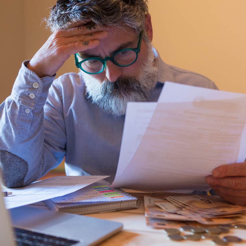 underpaid man struggling with money