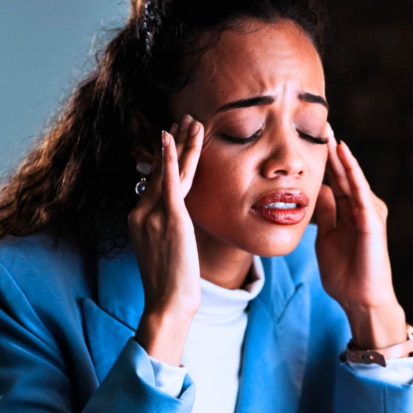 woman who forgot what she was going to say because she's absorbing other people's stress
