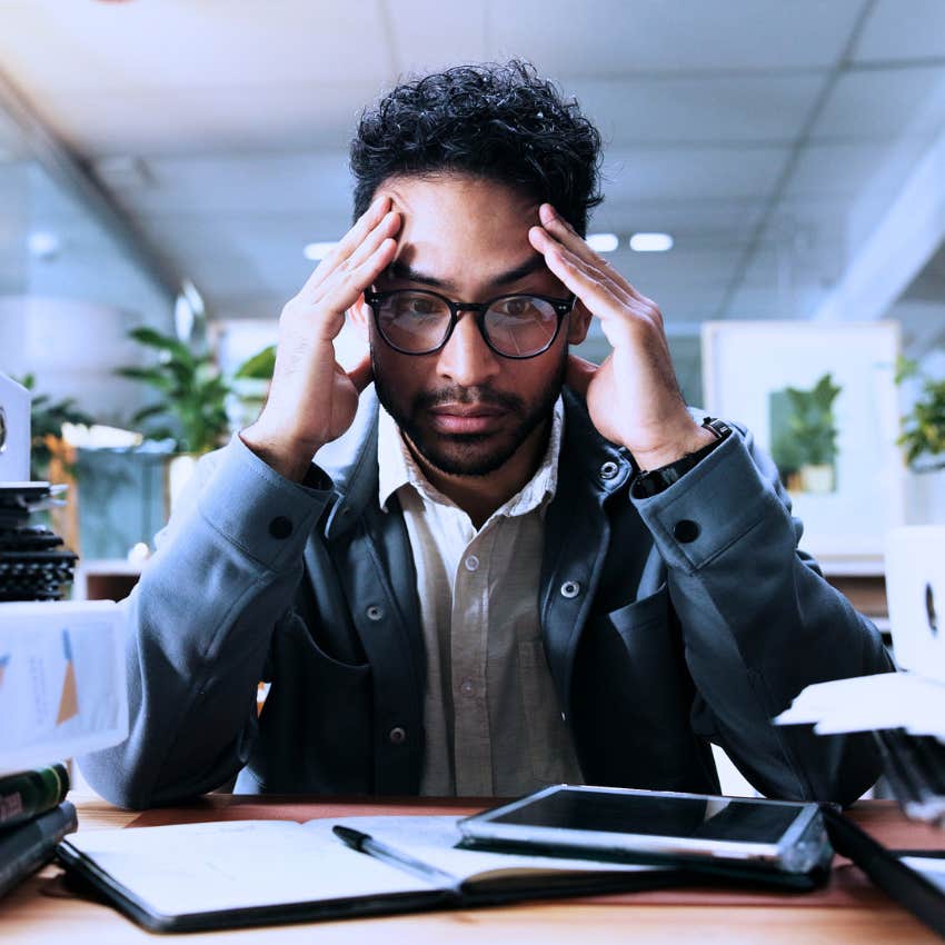 man who keeps forgetting what he was about to say because he's burnt out