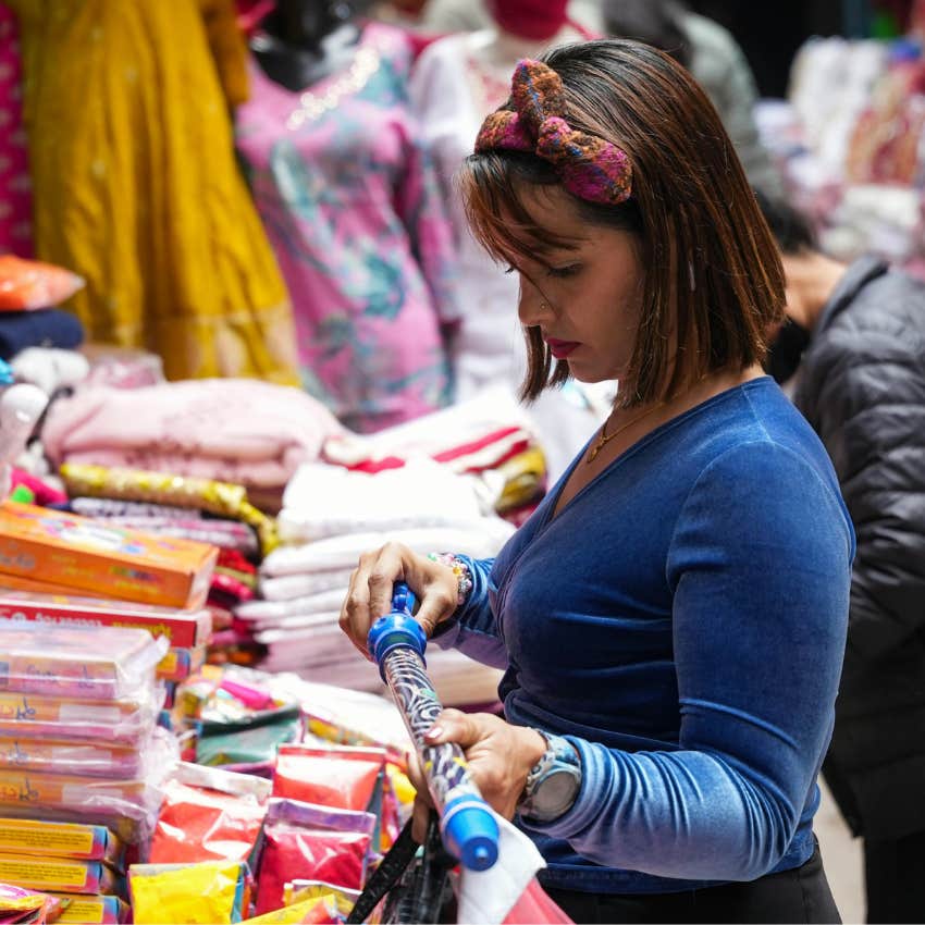 woman who grew up without money bargain shopping