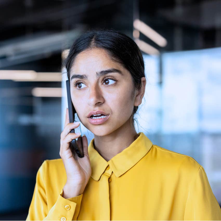 Woman ho hates small talk saying alright well to end an annoying phone call