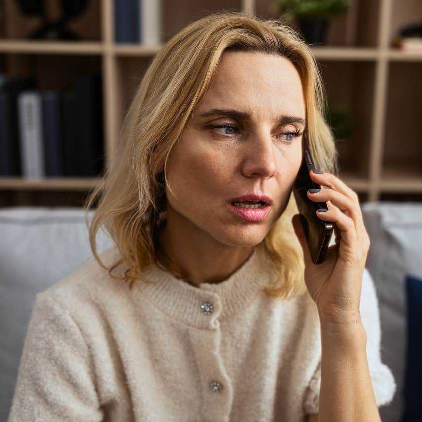 Woman saying she'll let you go to end a conversation