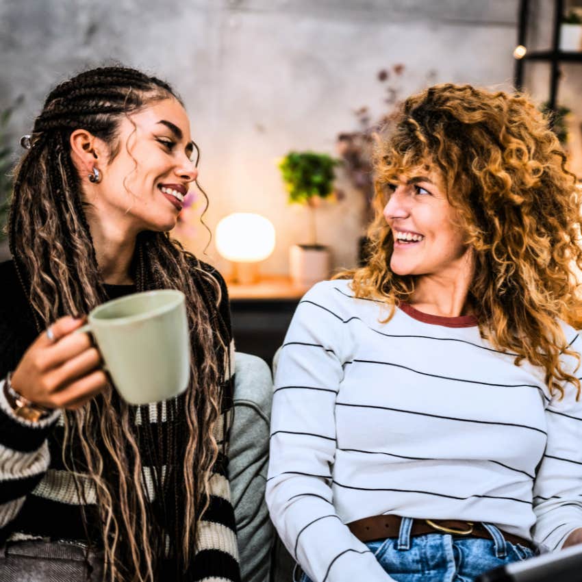 woman who trusts her friend deep in conversation