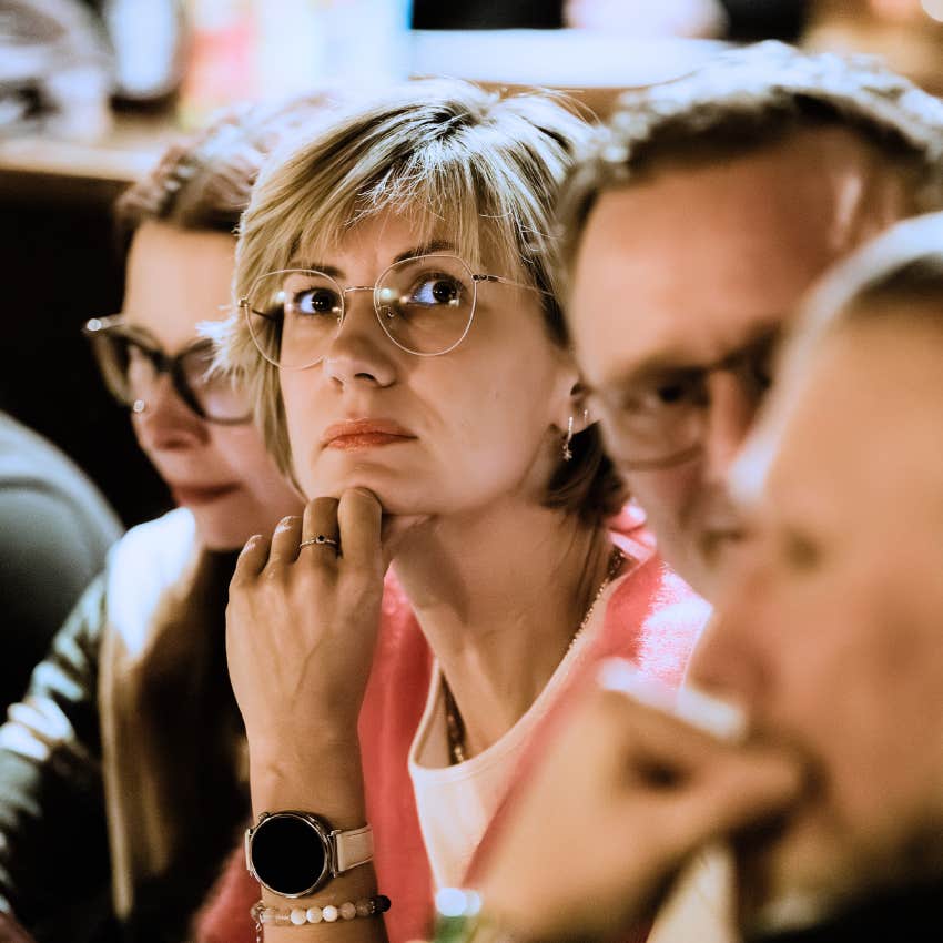 Incredibly observant woman sitting at a work meeting isn't afraid to say what needs to be said