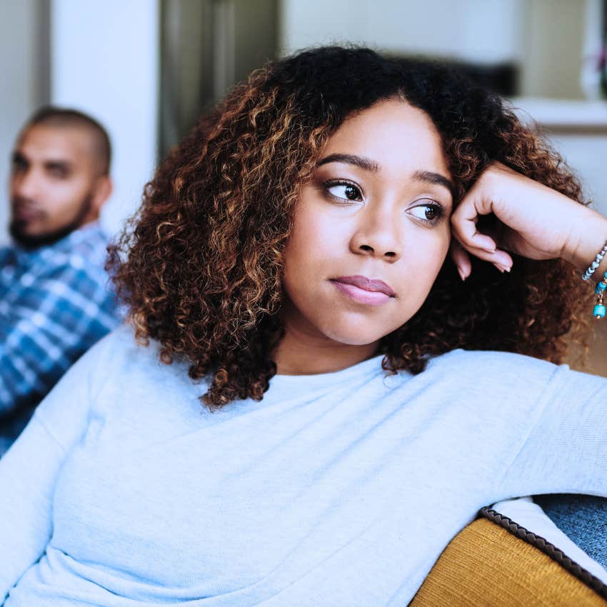 woman who doesn't take accountability saying that's your problem to her partner