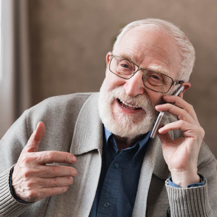 man talking to his adult son doesn't censor what he tells him