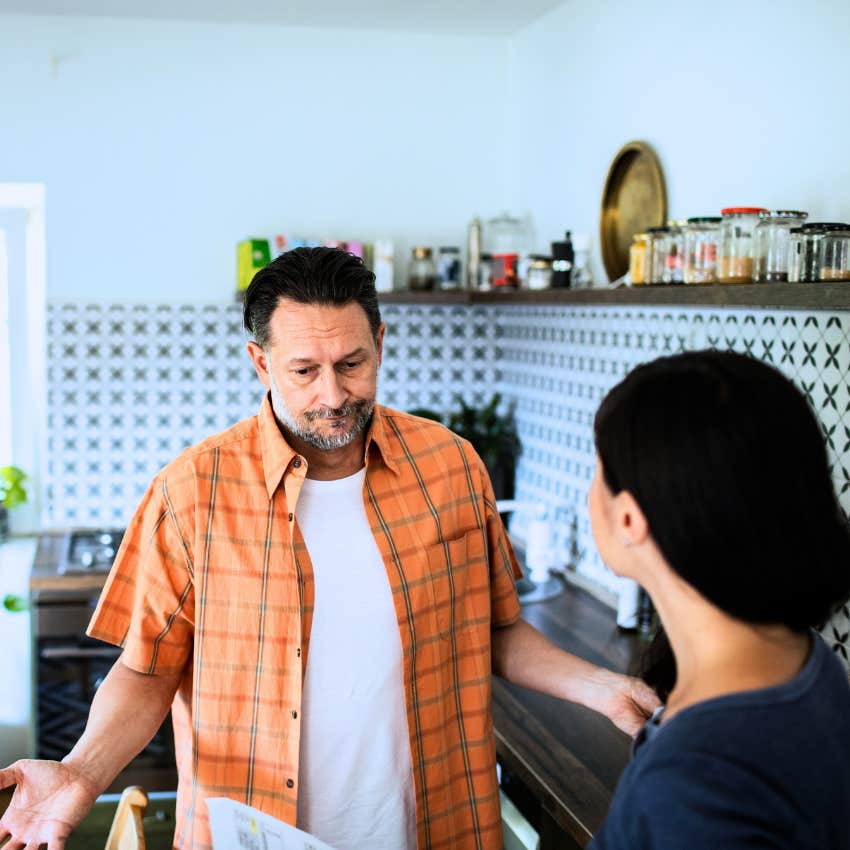 man with dull mental skills telling sharp-minded wife nobody cares