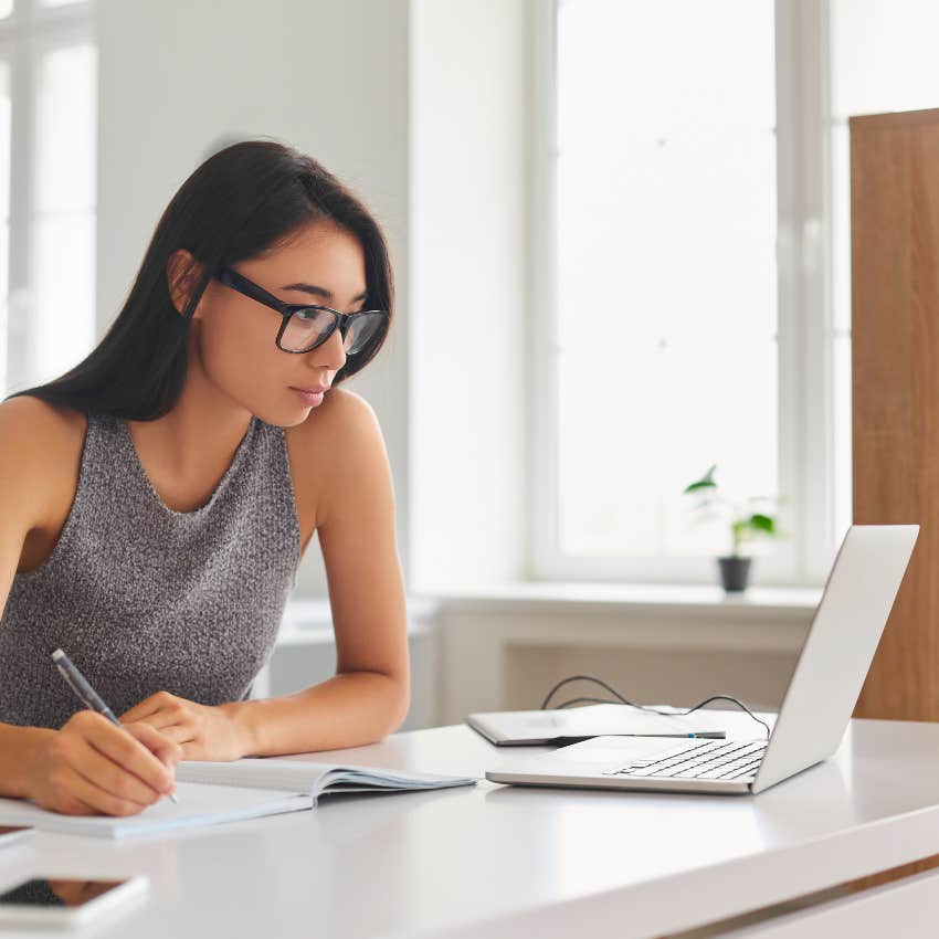 woman researching to help her brain agility
