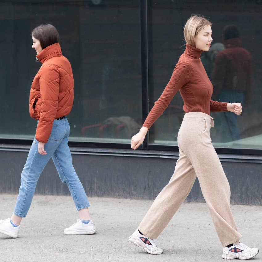 woman walking away to see her other friend later