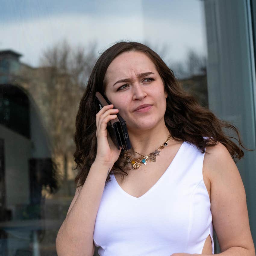 confused woman wondering why her friend's mad 