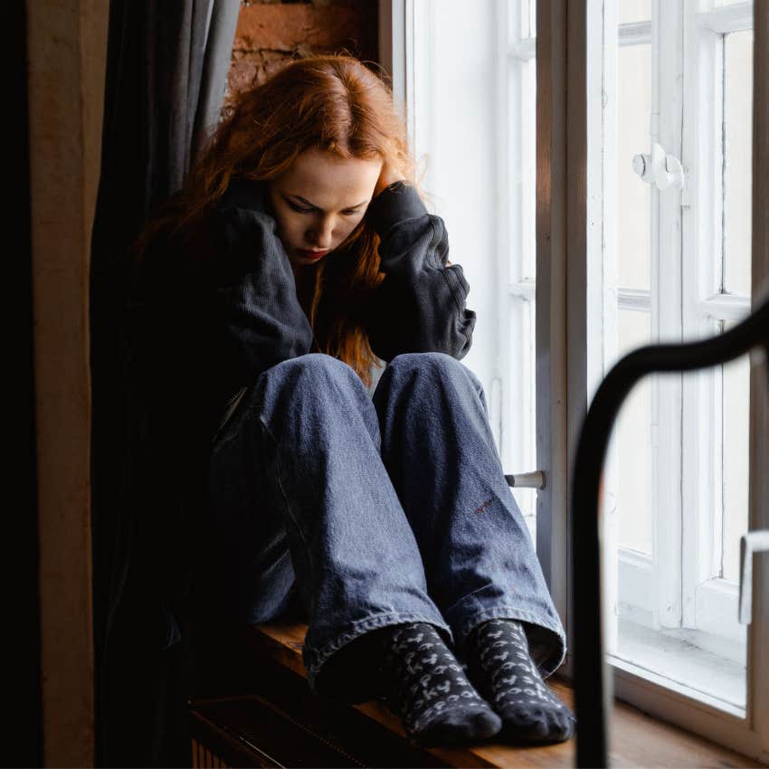 Frustrated young adult sitting alone after disrespecting an authority figure