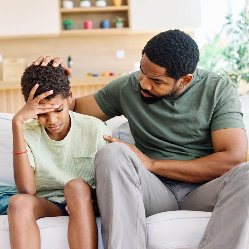 dad telling tween son to stop feeling sorry for himself