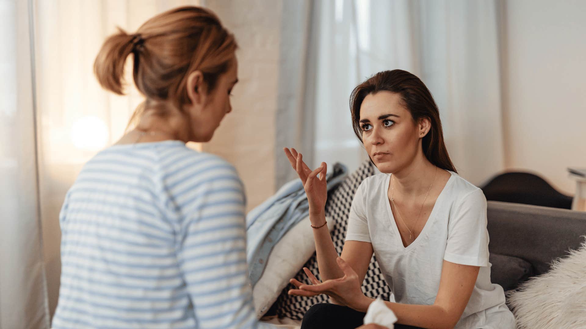 loner telling friend she can do things by herself without help