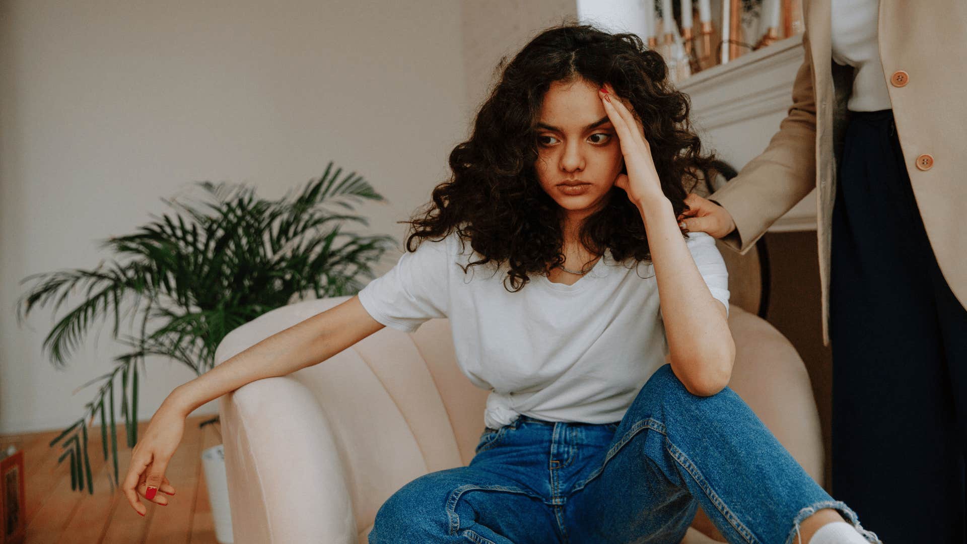 vulnerable frustrated young woman saying i can't handle this right now