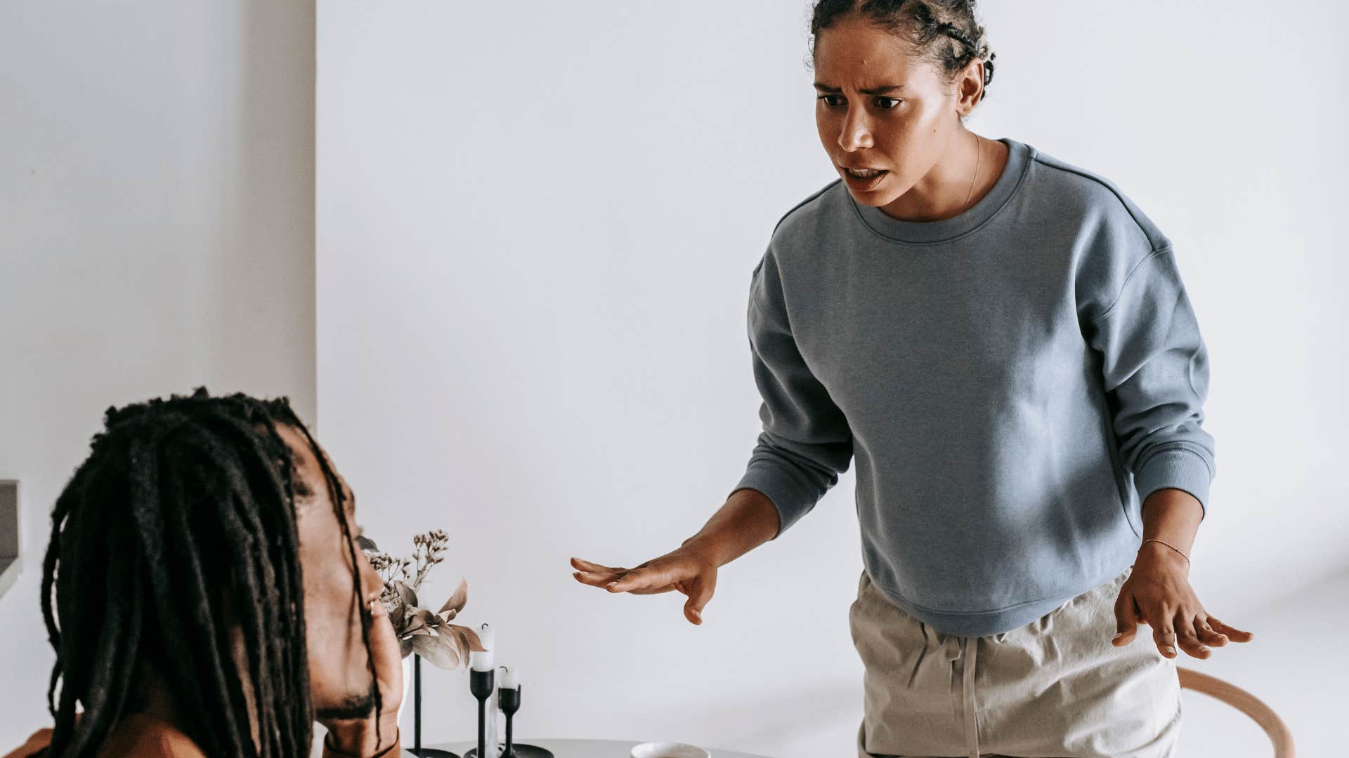 mentally and emotionally angry woman telling partner i'm not talking to you