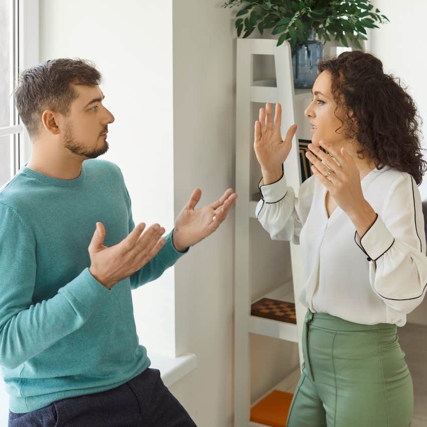 man telling woman i only did that because of you