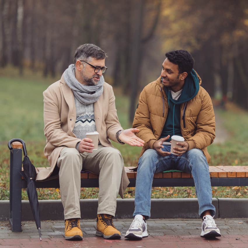 man with mental and emotional dignity telling his friend he appreciates his honesty