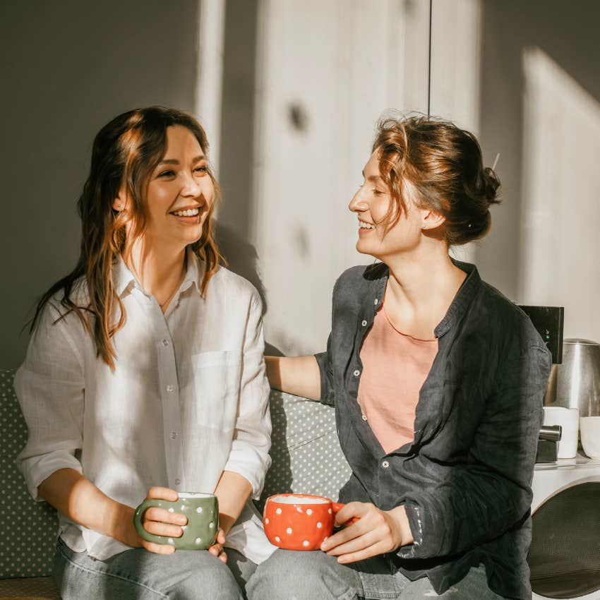 woman with mental and emotional dignity saying no thank you to friend