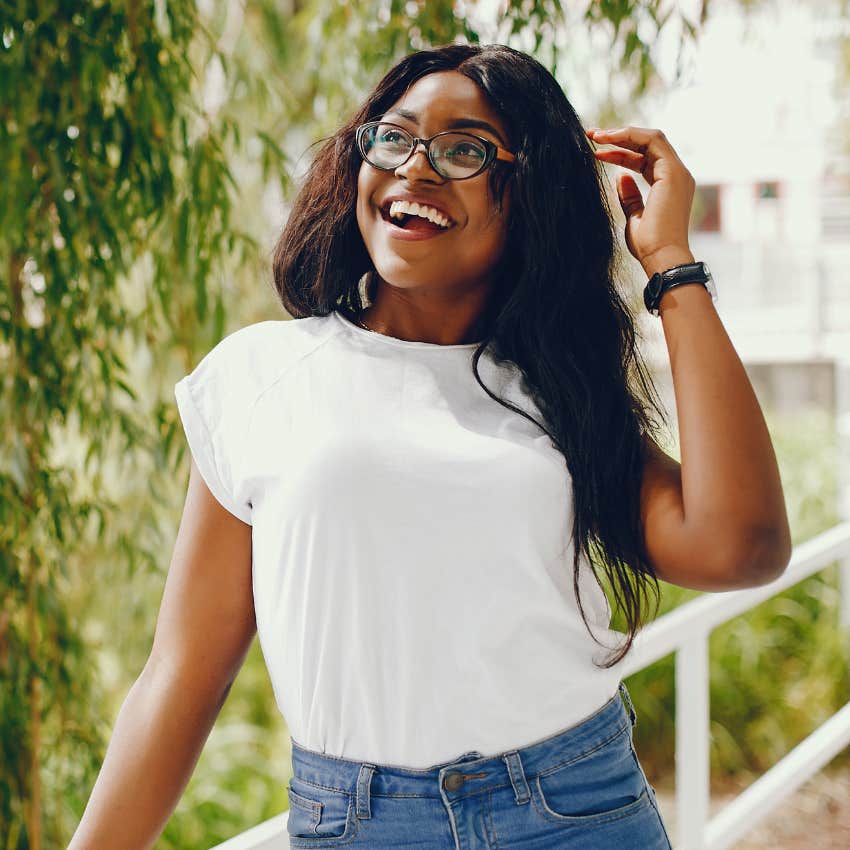woman who feels a lot of love for her younger self