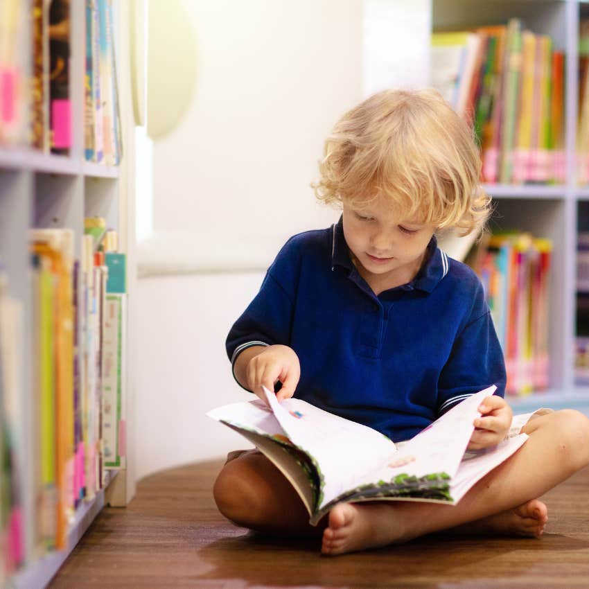 child reading a book